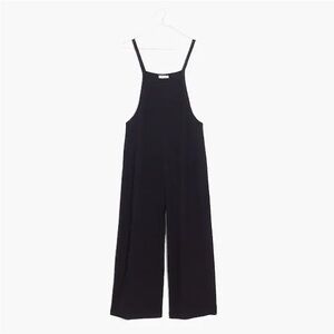 Madewell Knit Wide-Leg Overalls- Black